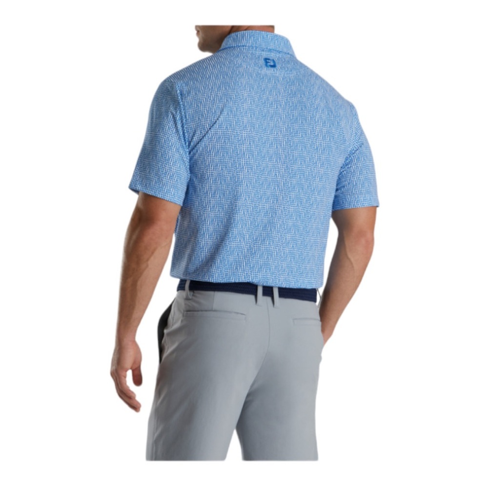FootJoy Bead Chain Print Lisle Self Collar Polo Men Large NWT Golf Performance - Picture 2 of 12